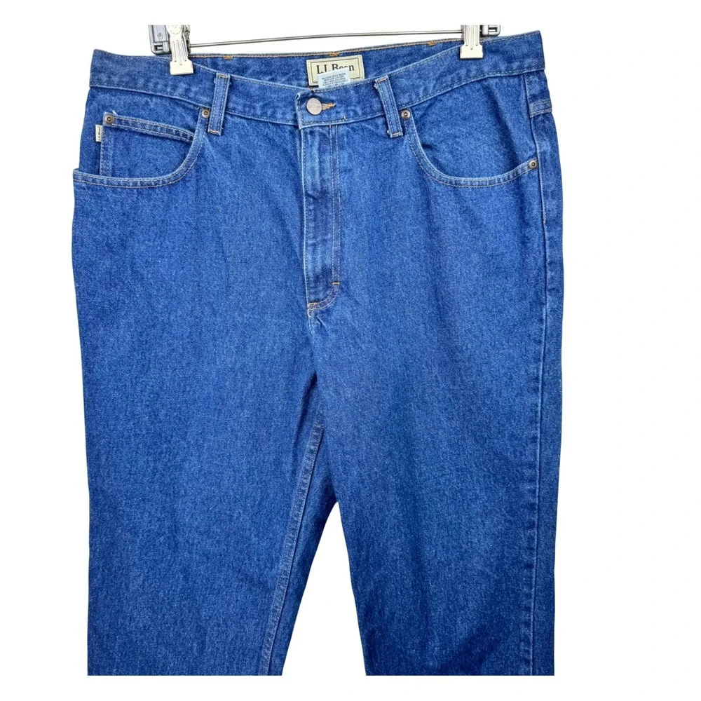 LL Bean Jeans 37x28‎ Mens Classic Fit Blue Denim Straight Leg 100%Cotton